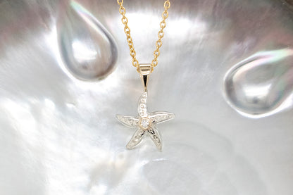 Starfish Pendant with White Diamond