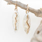 Mother of Pearl Carved Leaf Earrings
