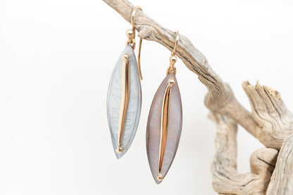 Hand Engraved Mother of Pearl Earrings