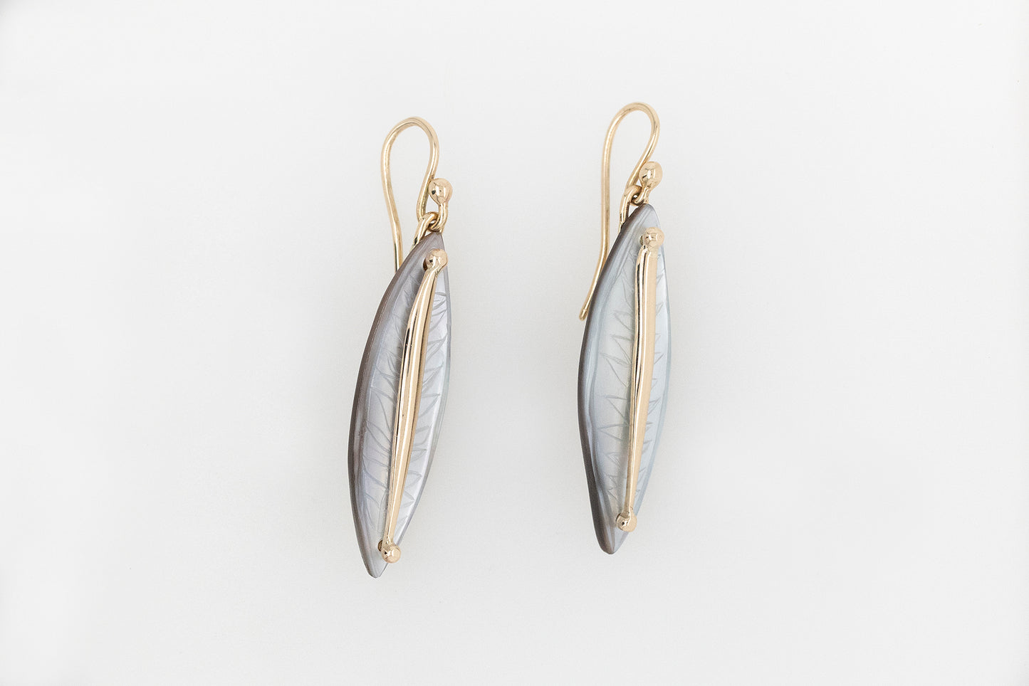 Hand Engraved Mother of Pearl Earrings