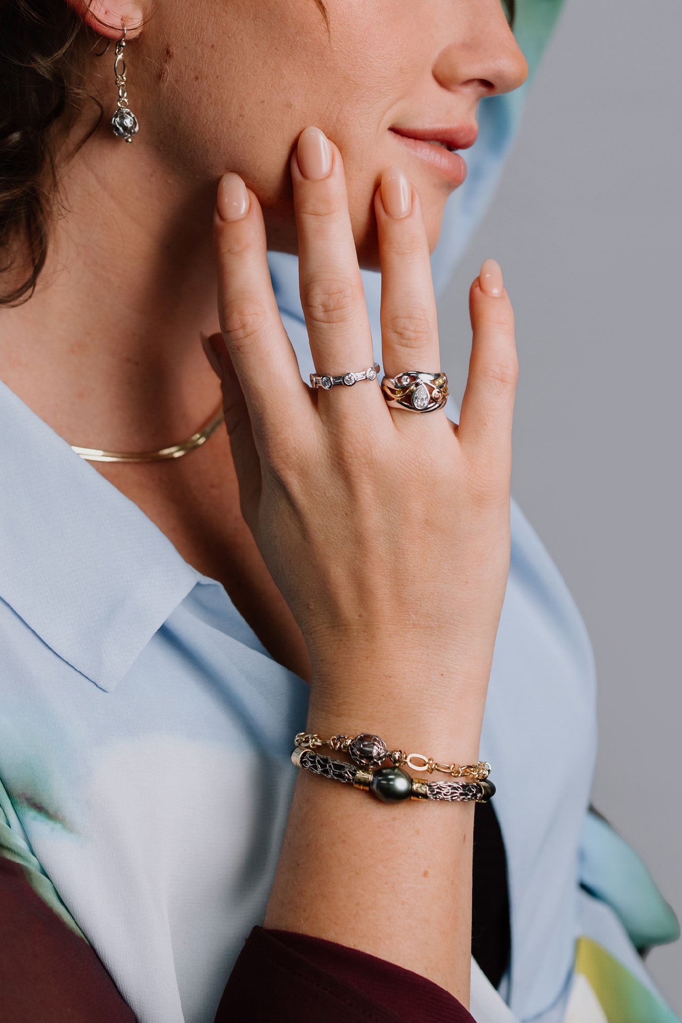 Abrolhos Pearl Neoprene with Platinum Knitting 