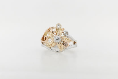 Starfish Diamond Swirl Ring