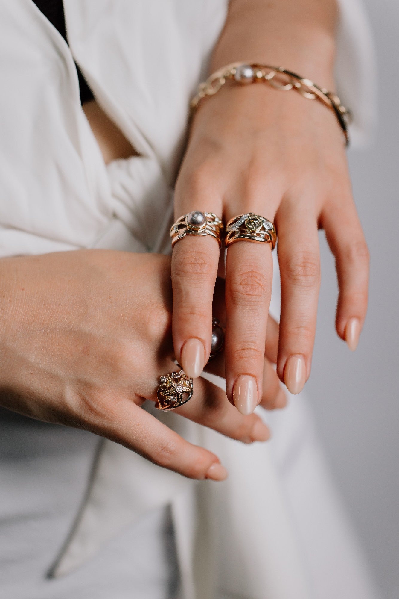 Starfish Diamond Swirl Ring