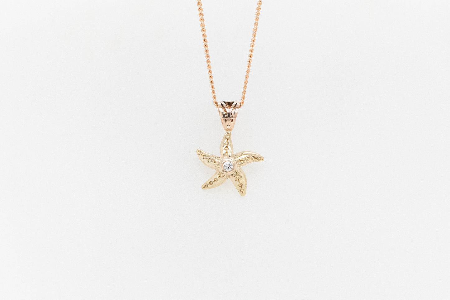 Starfish Diamond Pendant with Filigree Bale