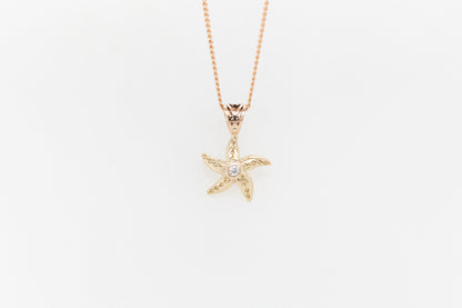 Starfish Diamond Pendant with Filigree Bale