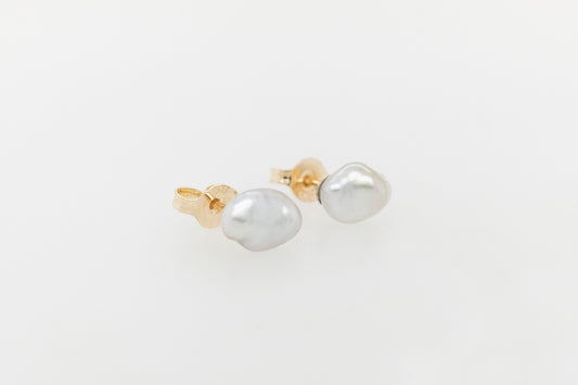 Keshi Pearl Stud Earrings