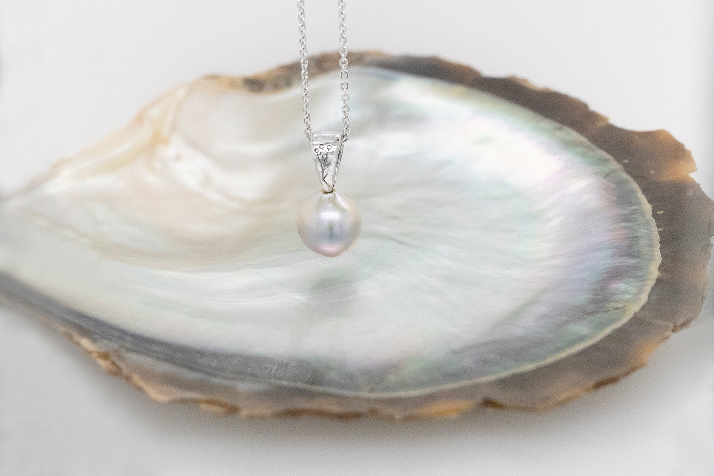 Abrolhos Island Akoya Pearl Engraved Pendant