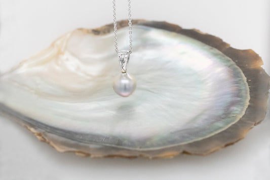 Abrolhos Island Akoya Pearl Engraved Pendant