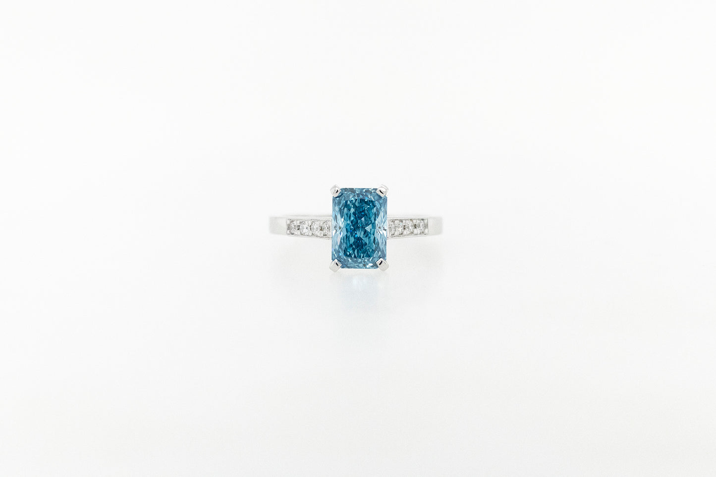 Blue Laboratory Diamond Ring