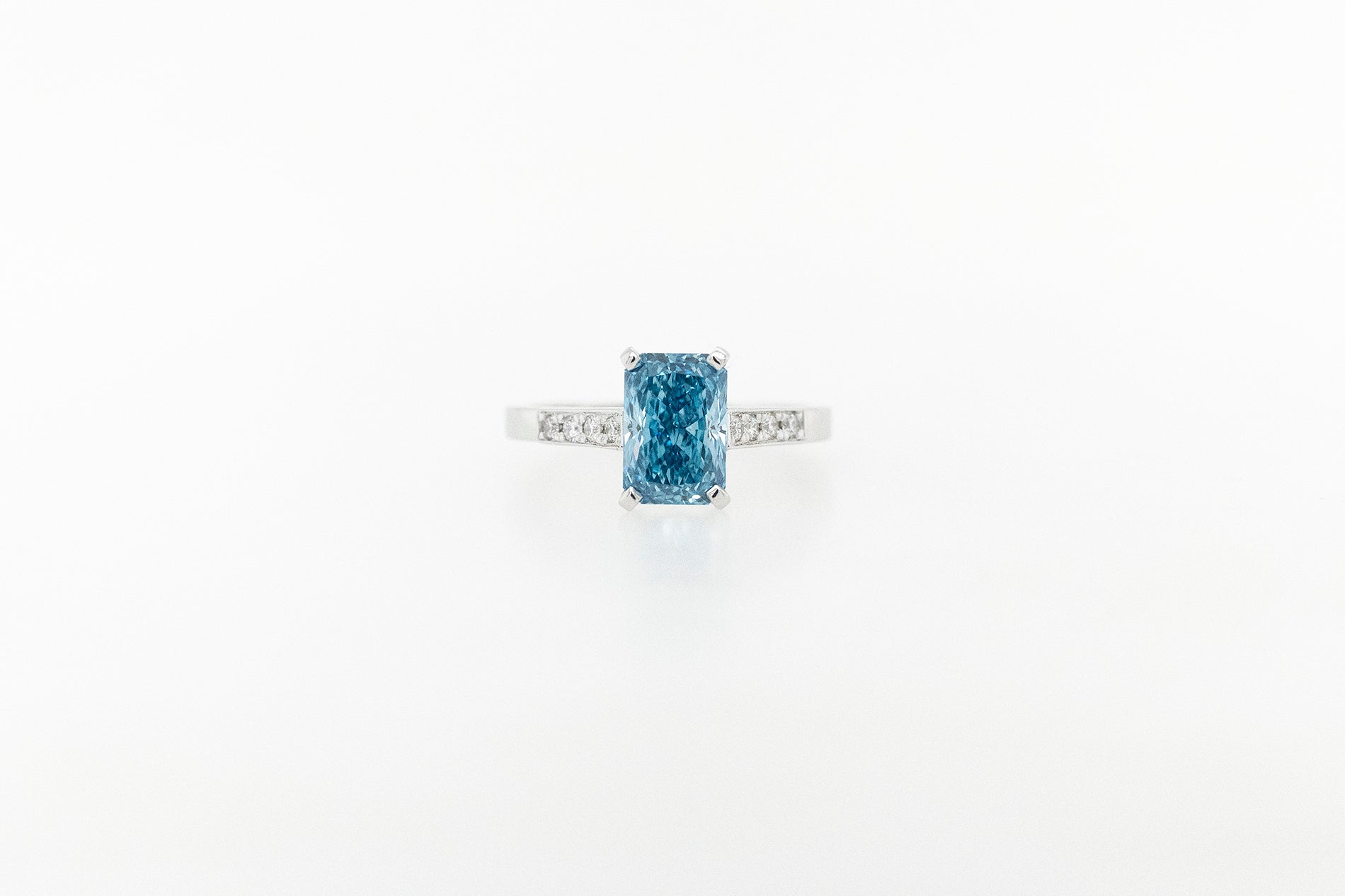 Blue Laboratory Diamond Ring