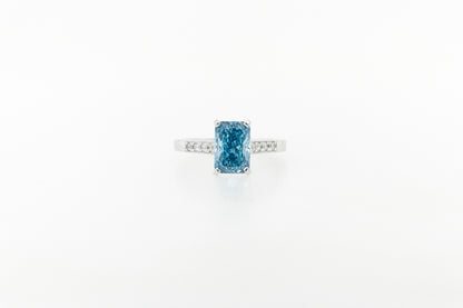 Blue Laboratory Diamond Ring
