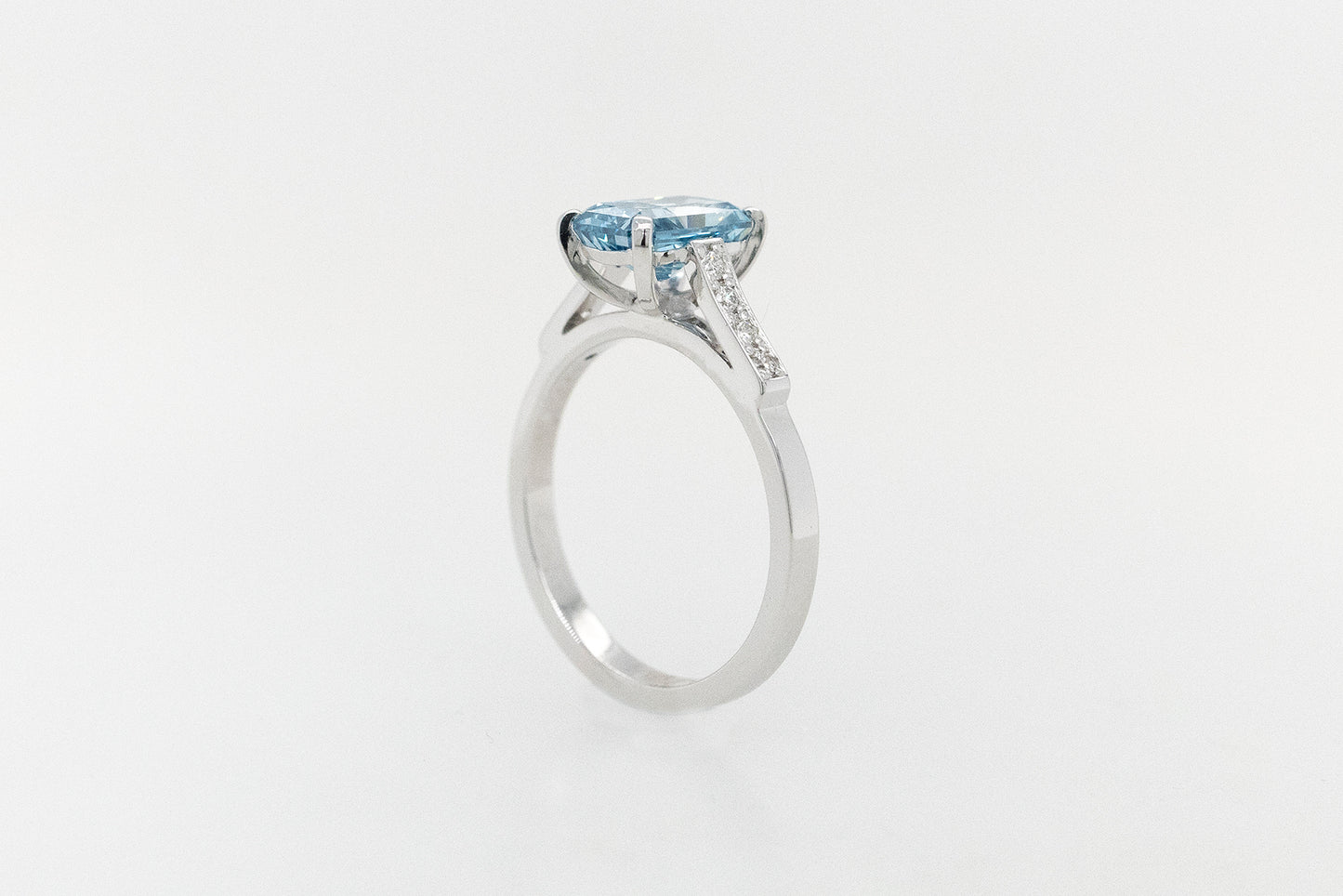 Blue Laboratory Diamond Ring