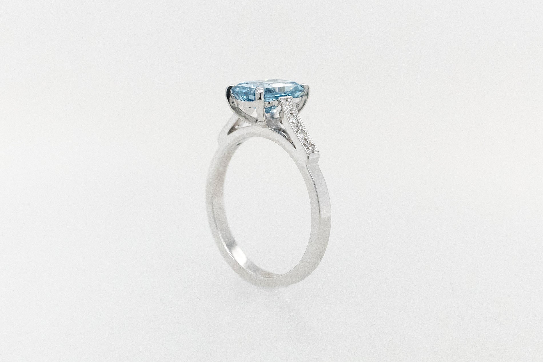 Blue Laboratory Diamond Ring