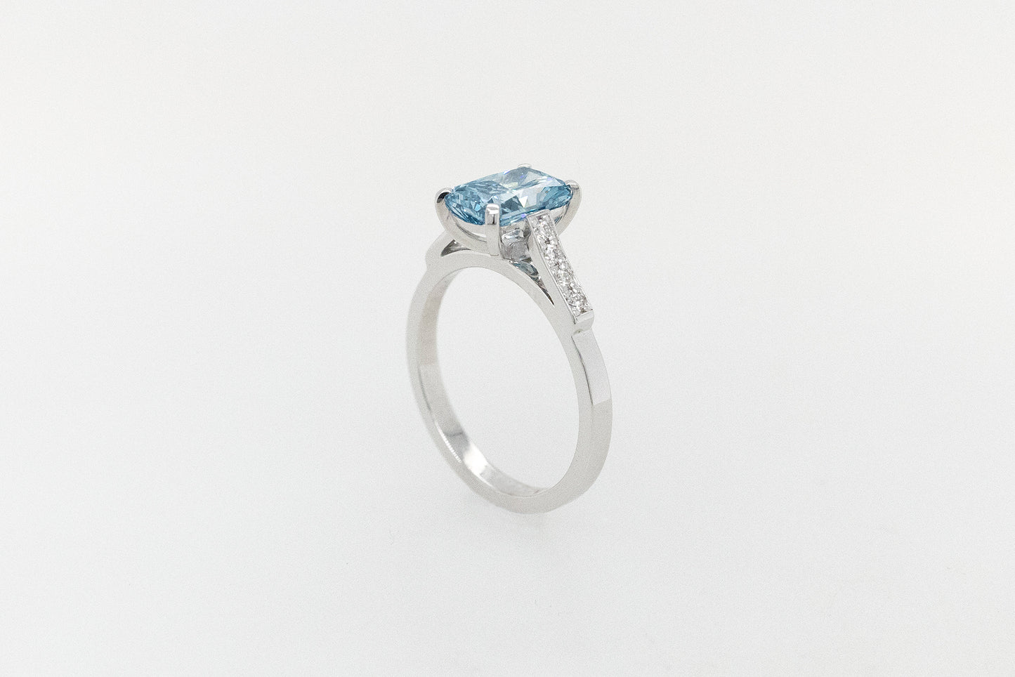 Blue Laboratory Diamond Ring