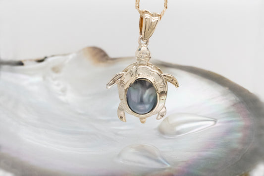 Turtle (Articulated) Mabe Diamond Pendant