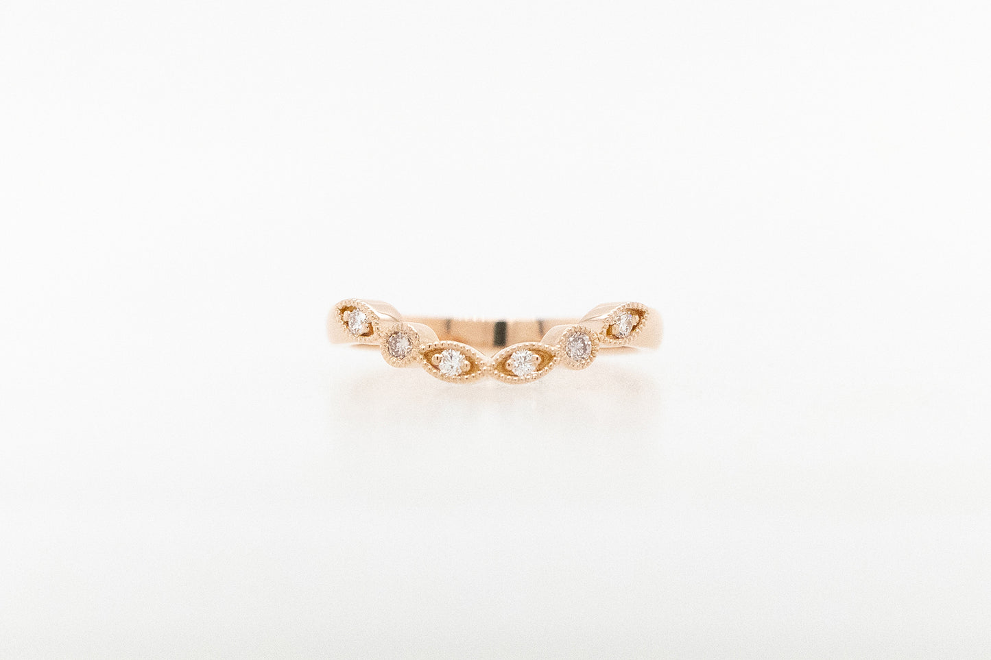 Pink Champagne and White Diamond Wedding Ring