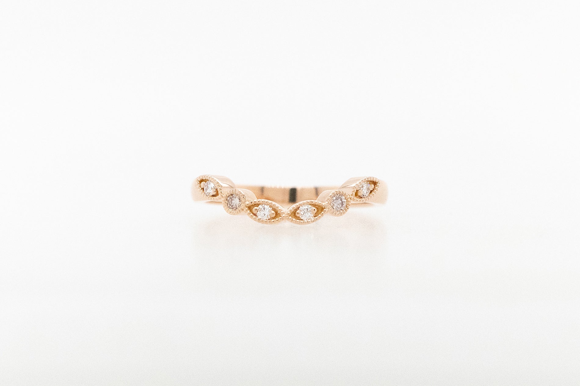 Pink Champagne and White Diamond Wedding Ring