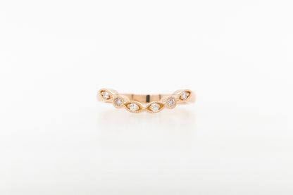 Pink Champagne and White Diamond Wedding Ring