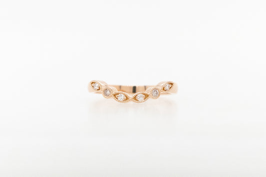 Pink Champagne and White Diamond Wedding Ring