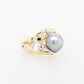 Pearl, Champagne and White Diamond Ring