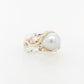 Baroque Pearl Ring with Champagne and White Diamonds
