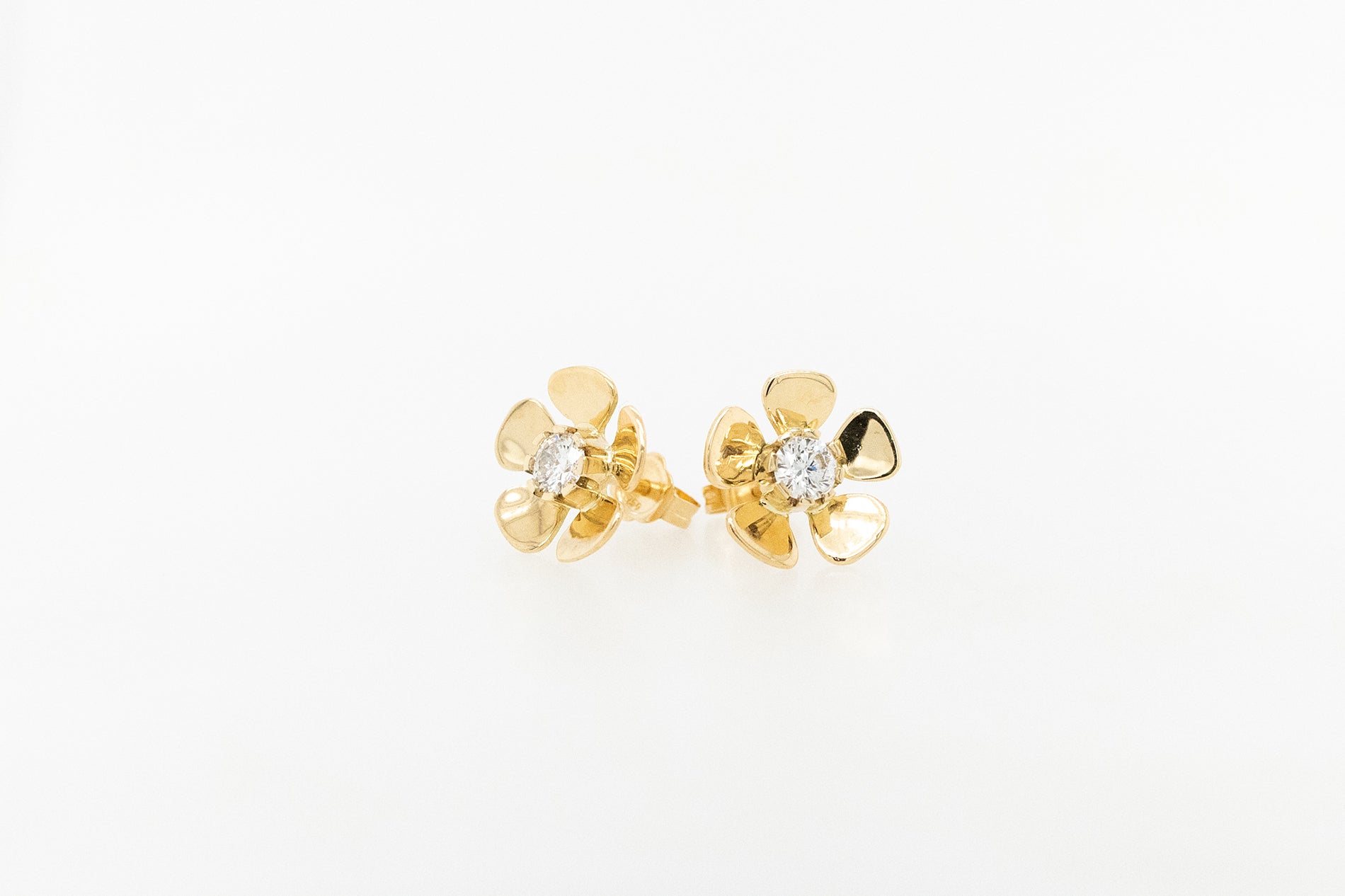 Geraldton Wax Studs with Diamonds 