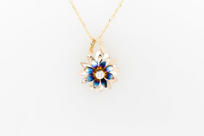 Everlasting Flower Pendant with Titanium & White Diamond