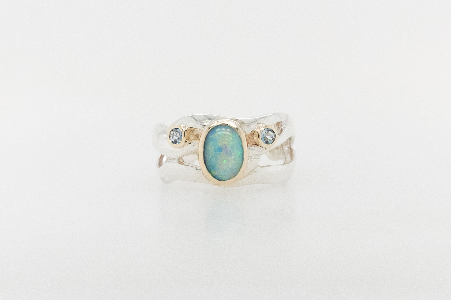 Opal and Aquamarine Ring