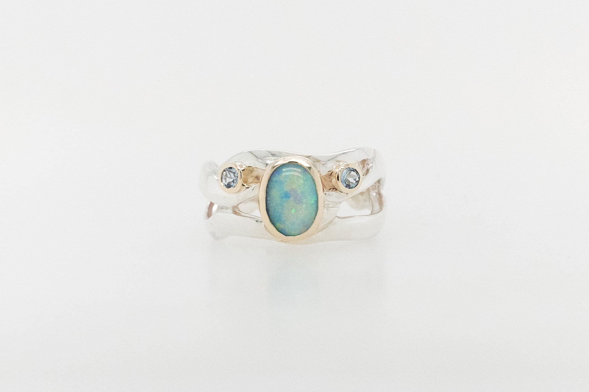 Opal and Aquamarine Ring