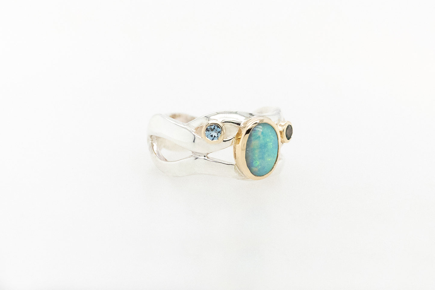 Opal and Aquamarine Ring