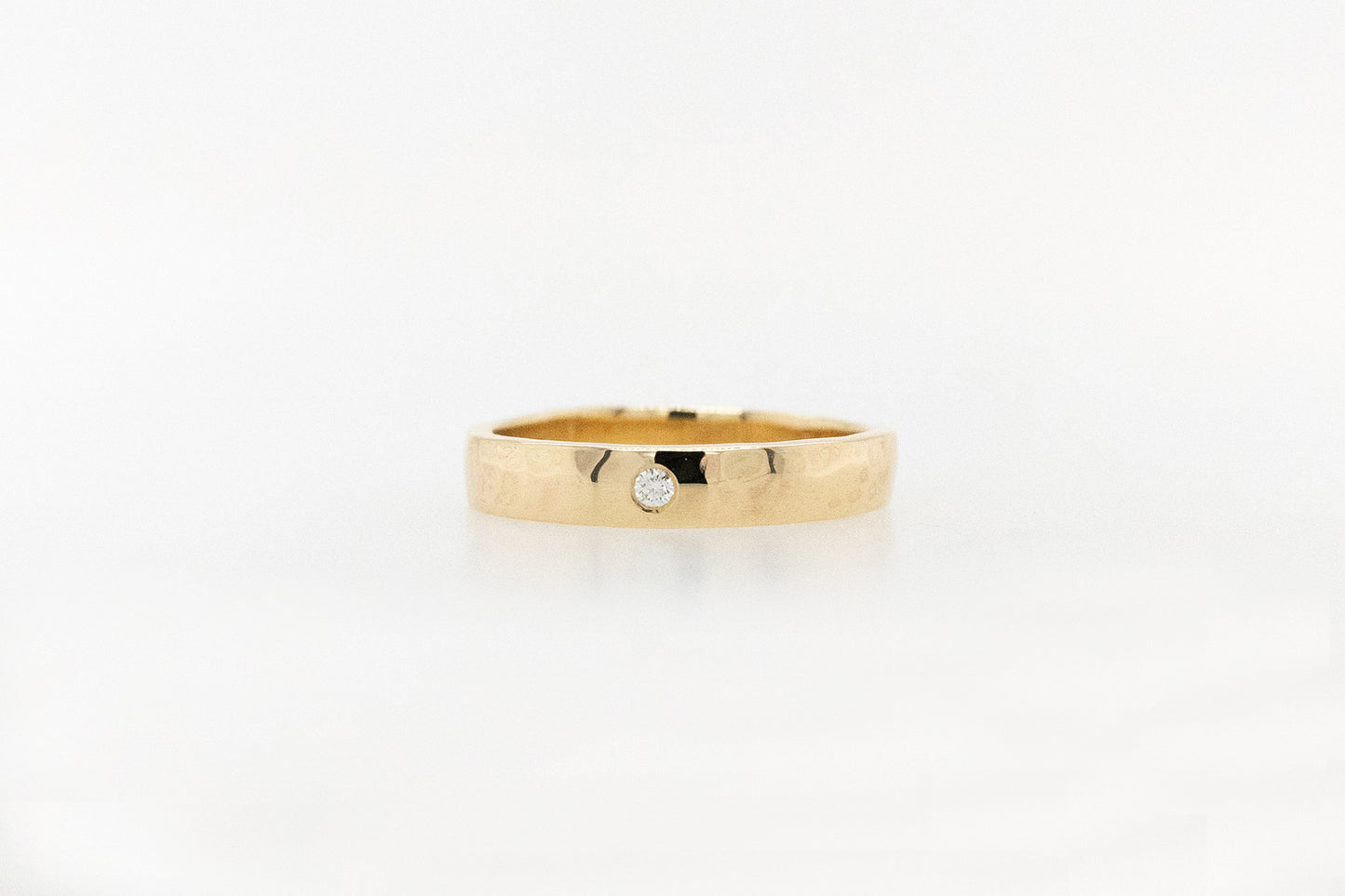 Hammered Texture Ring with Diamonds