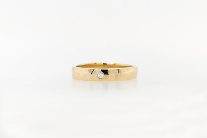 Hammered Texture Ring with Diamonds