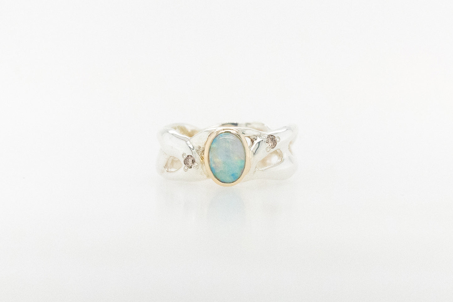 Opal and Champagne Diamond Ring
