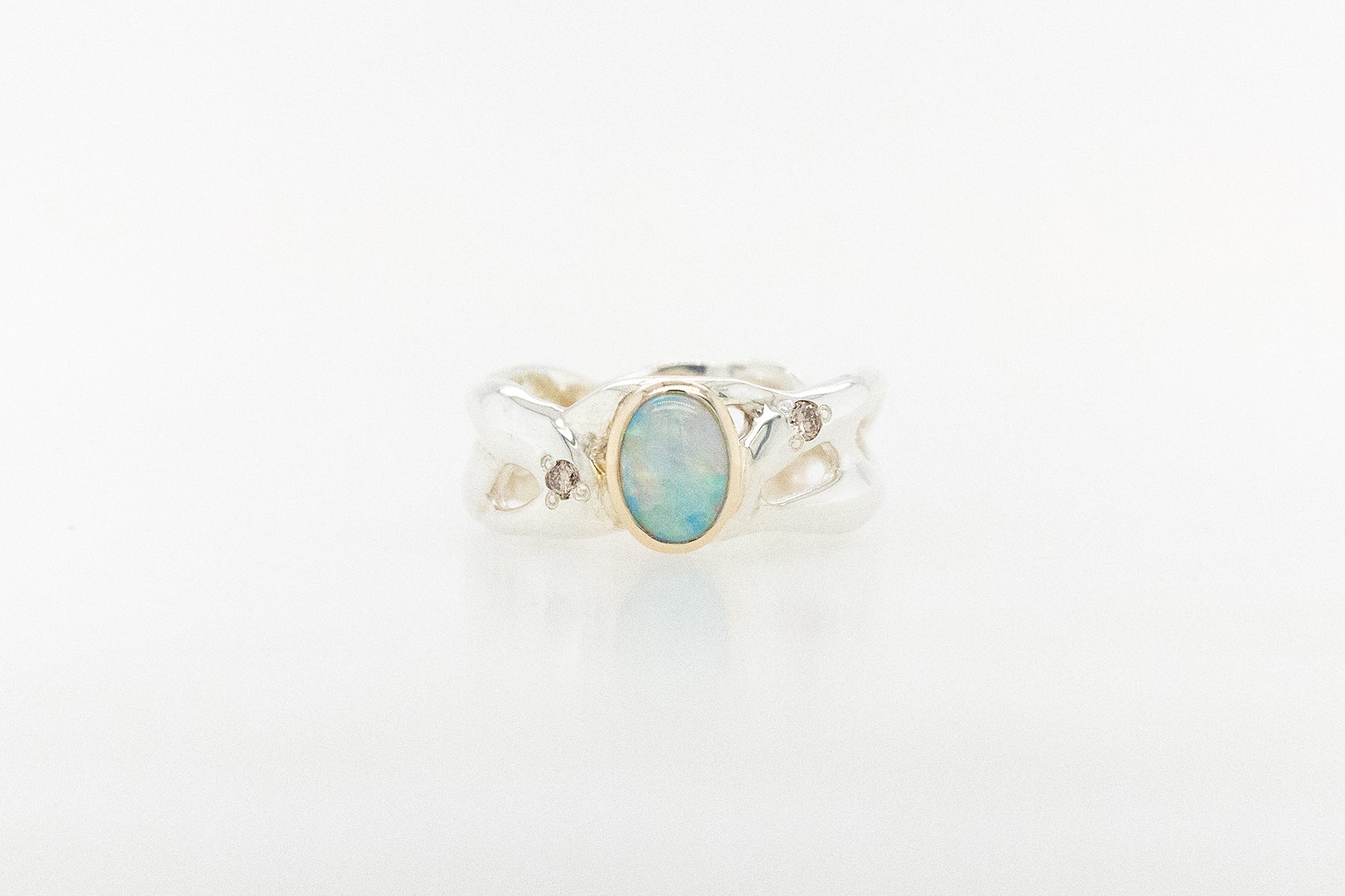 Opal and Champagne Diamond Ring