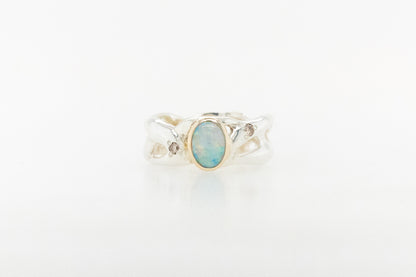 Opal and Champagne Diamond Ring