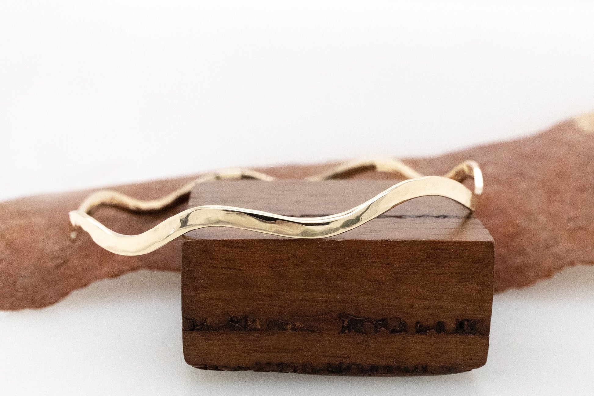 Wavy Textured Gold Bangle