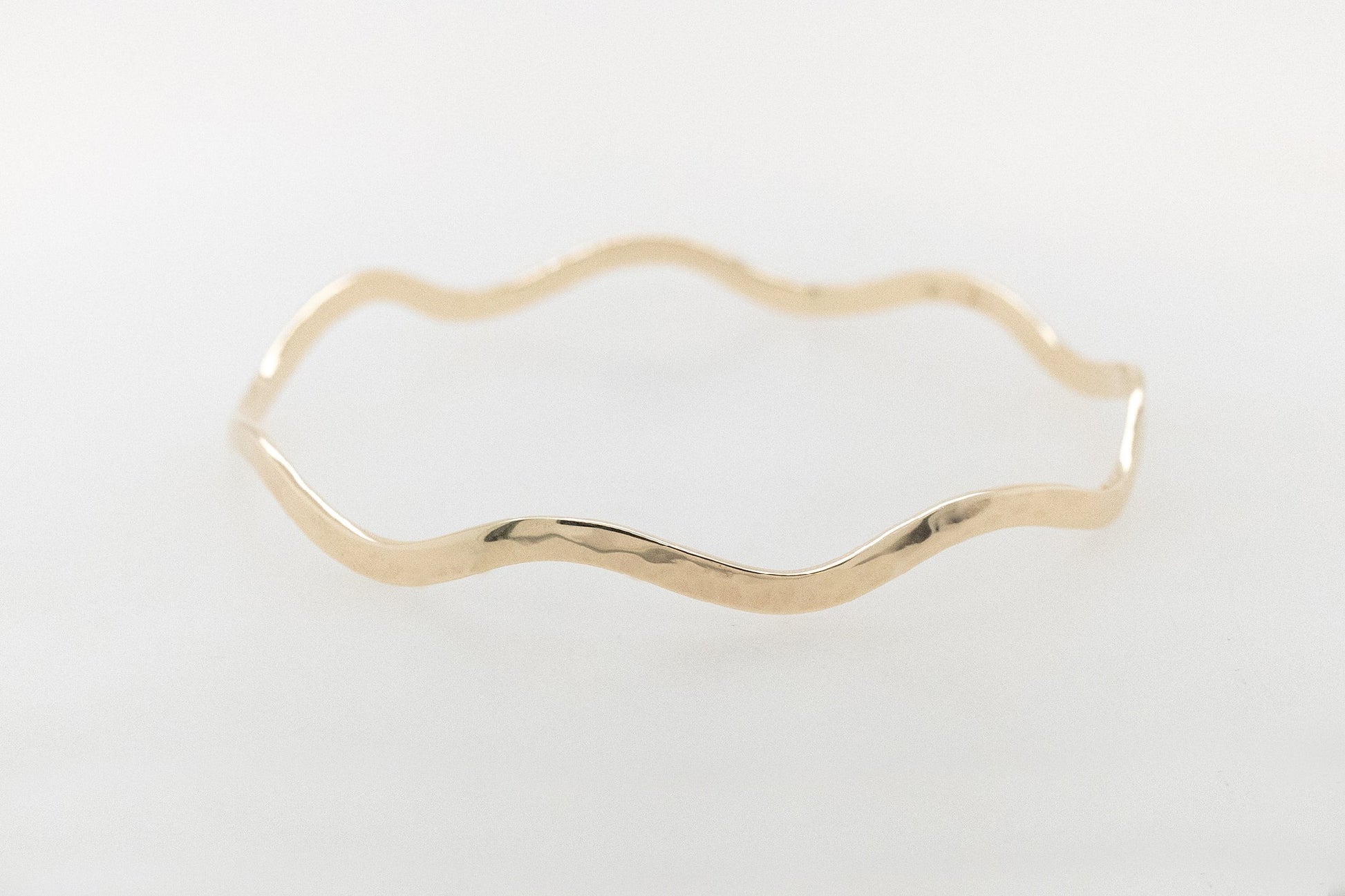 Wavy Textured Gold Bangle