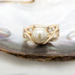 Pearl & Diamond Swirl Ring