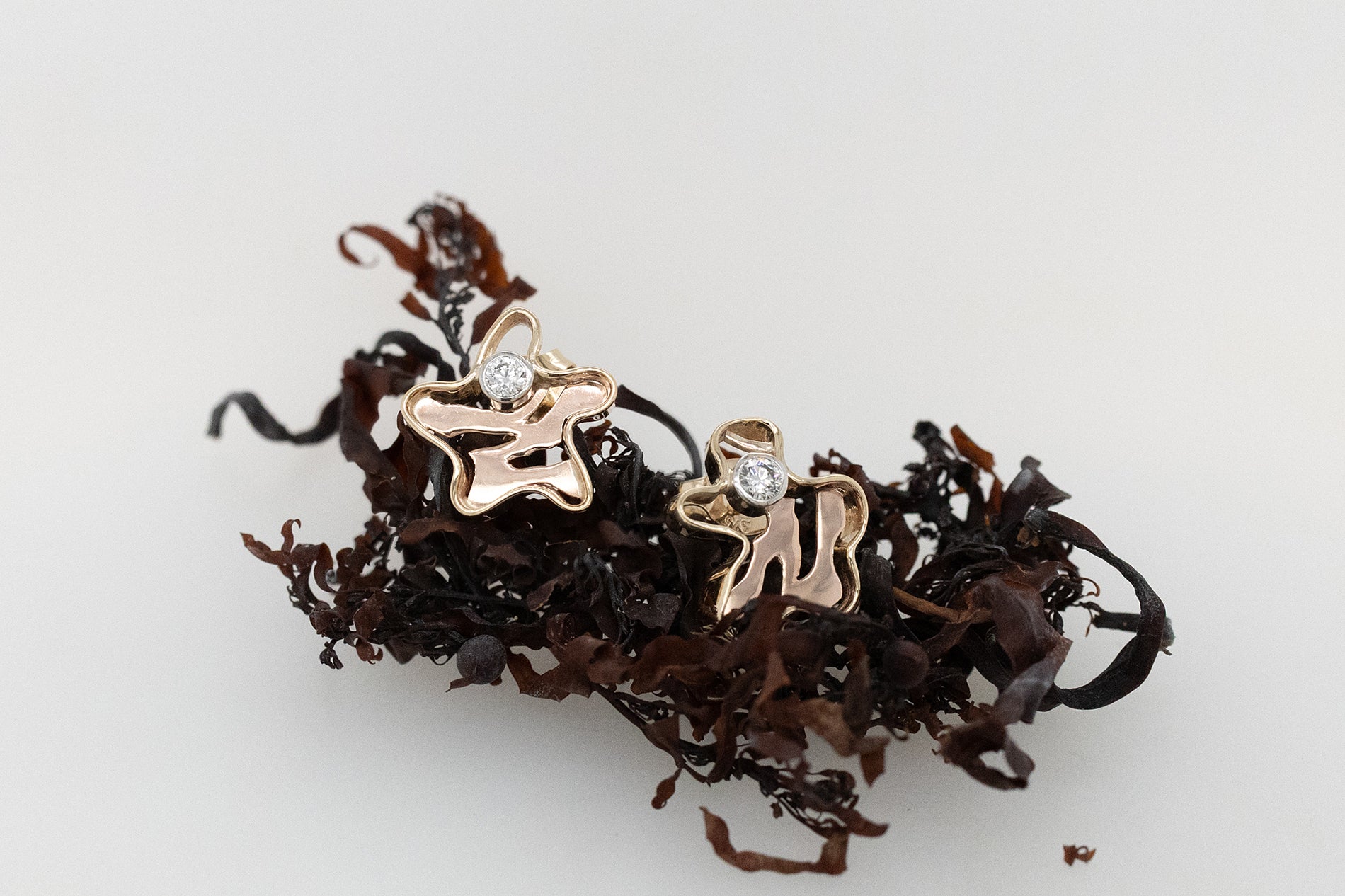 Diamond Seaweed Studs 