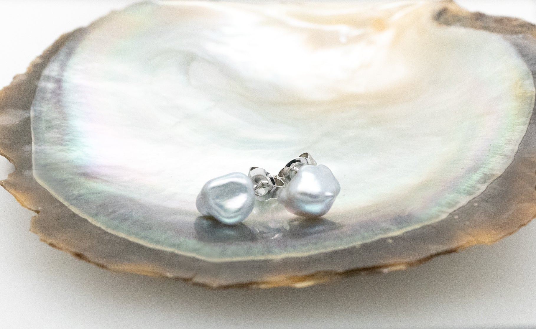 Abrolhos Island Pearl Keshi Stud Earrings 