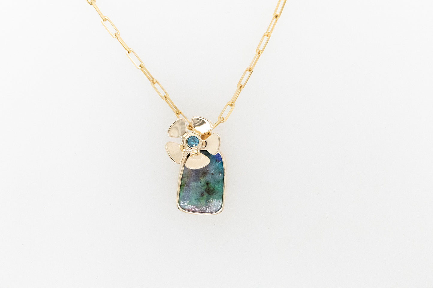 Diamond & Opal Geraldton Wax Pendant