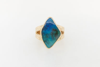 QLD Boulder Opal Embossed Ring