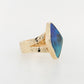 QLD Boulder Opal Embossed Ring