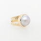 Embossed Split-band Mabe Ring
