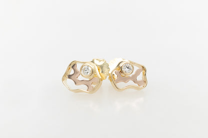 Seaweed Inspired Diamond Stud Earrings