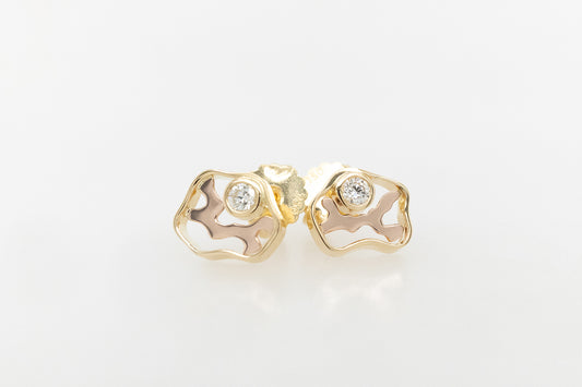 Seaweed Inspired Diamond Stud Earrings