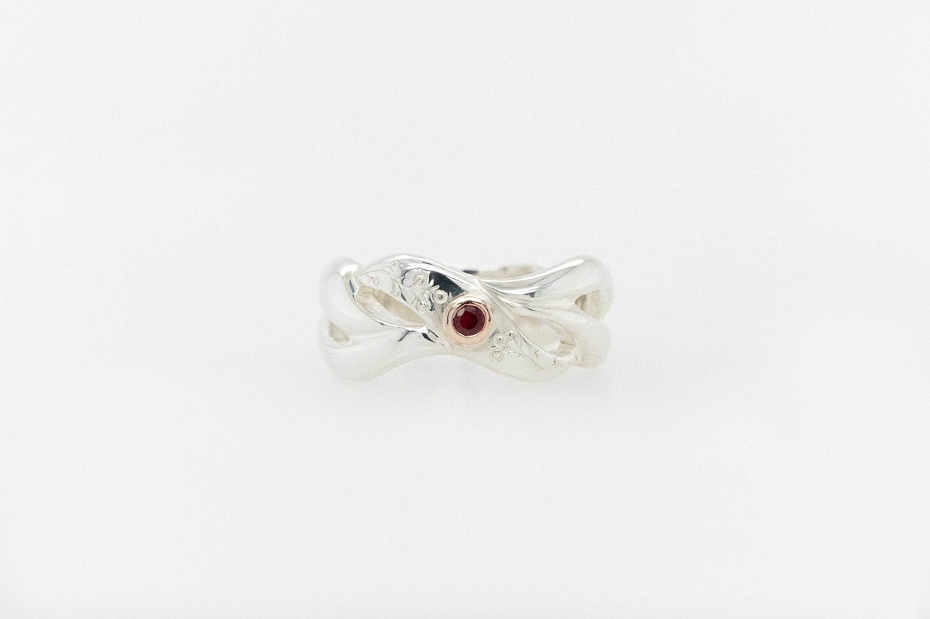 Hand Engraved Ruby Ring