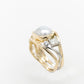 Diamond, Aquamarine & Pearl Knit Ring