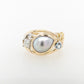 Diamond, Aquamarine & Pearl Knit Ring