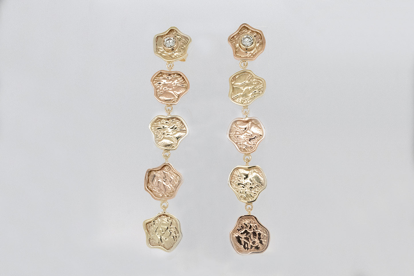 Island Stud Earrings with Diamond. 